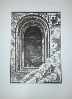 Харламов Сергей Михайлович. Летописец. СССР, 1970-1980 гг .Бумага, линогравюра.