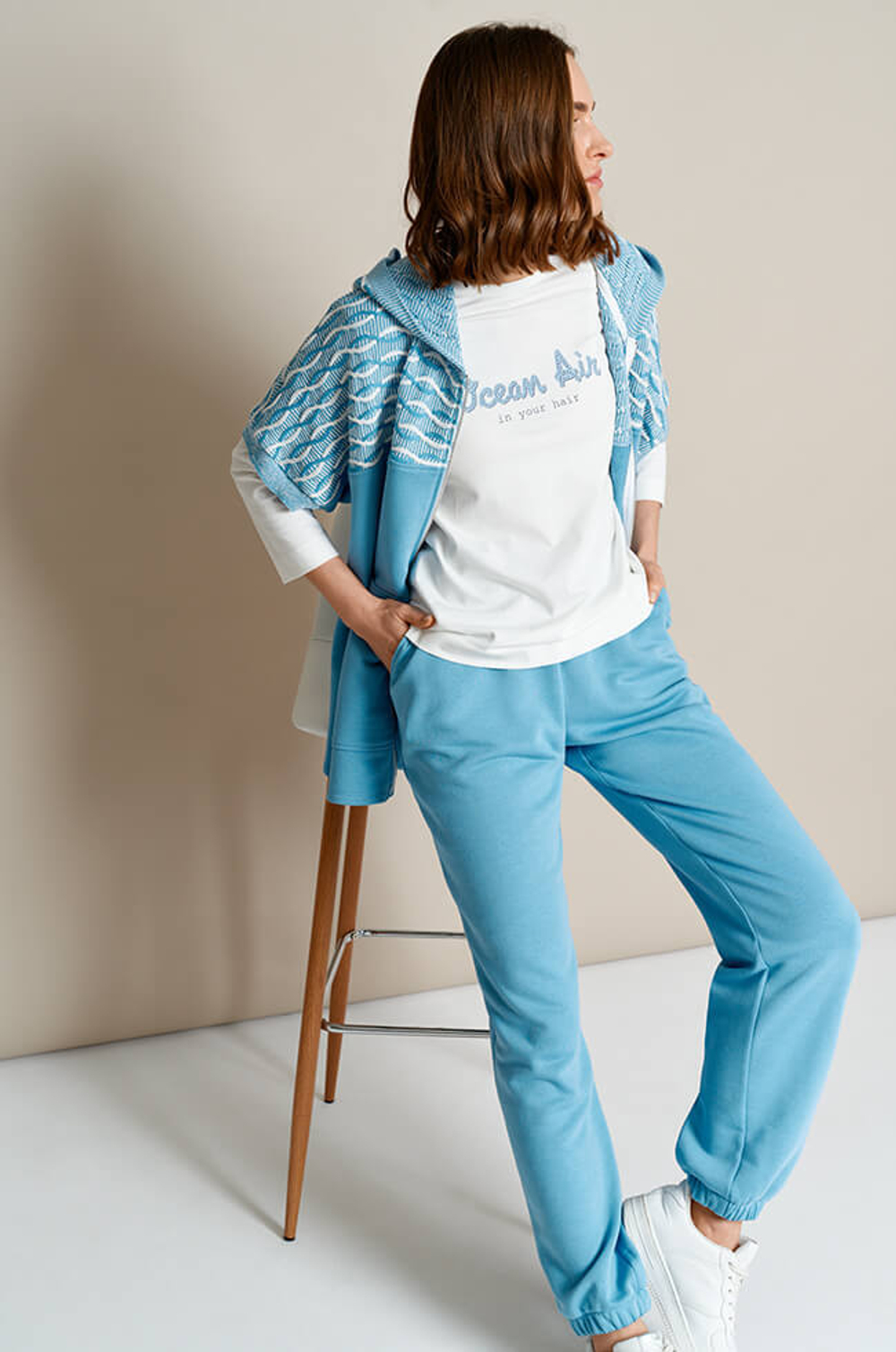3881 Брюки женские (голубой)