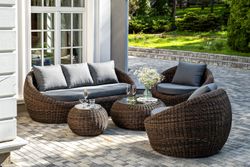 "Барселона" лаунж-зона из искусственного ротанга, цвет коричневый