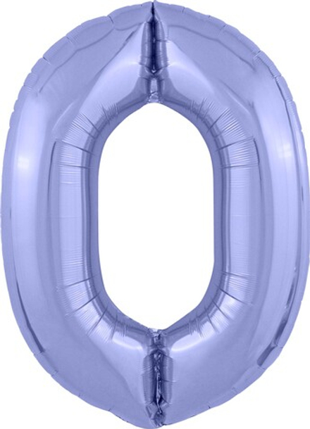 Шар (40""/102 см) Цифра, 0 Slim, Сиреневый, 1 шт. в упак. И81