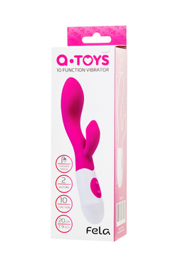 Вибратор с клиторальным стимулятором A-Toys by TOYFA Fela, силикон, розовый, 20,5 см