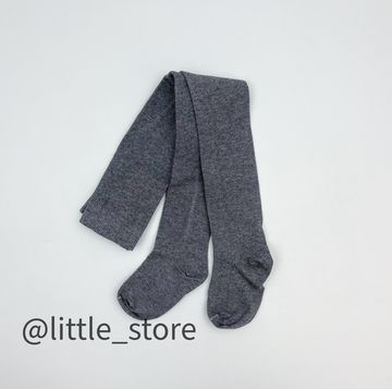 Колготки хлопковые, Темно-серый меланж