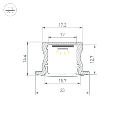 Профиль LINE-2315-F-2000 WHITE (Arlight, Алюминий) 044265