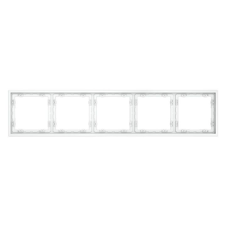 Рамка пластиковая Voltum S70 на 5 постов, (белый матовый) VLS100502