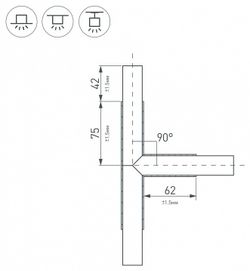 Соединитель угловой T-образный накладной Arlight KLUS 026243