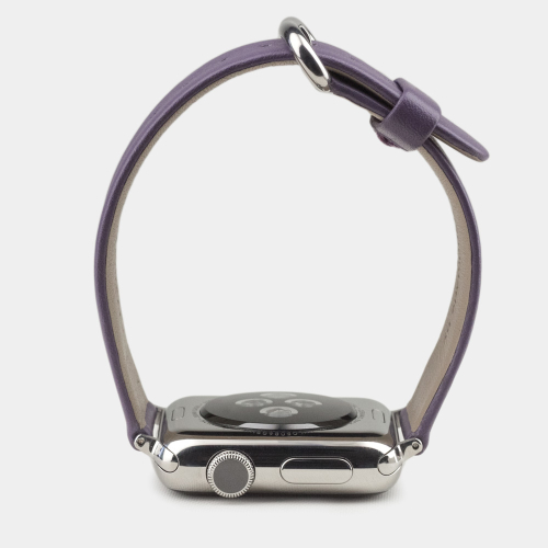Ремешок для Apple Watch 44/45/46 mm из кожи теленка, фиолетового цвета