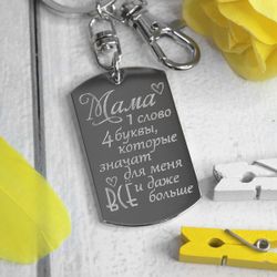 Брелок Маме 8 марта с гравировкой на заказ