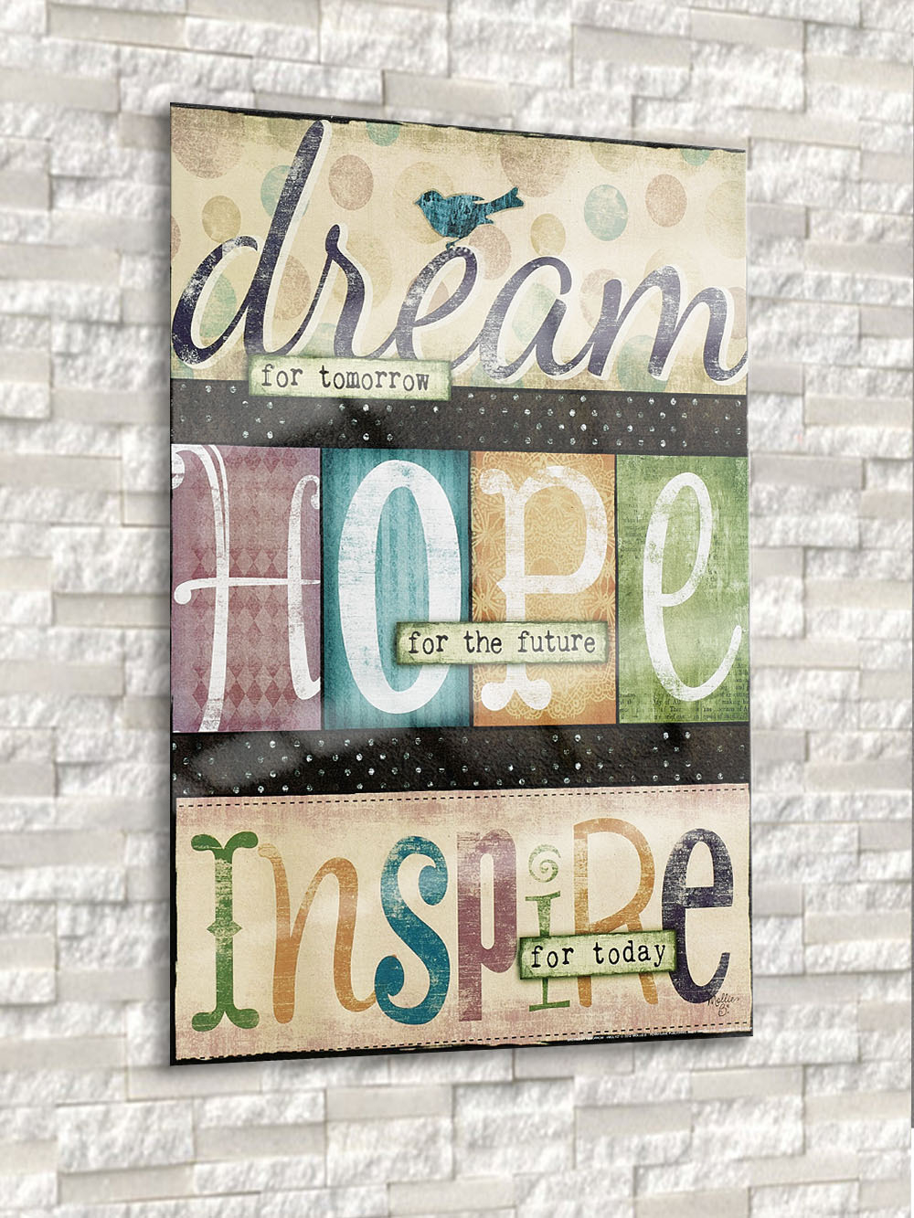 Постер на стекле "Dream Hope Inspire" Декор для дома, подарок