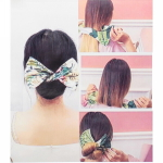 Заколка Хеагами для создания прически «Франзуская ракушка», принт лепестки, микс 6 цветов, 33*11см