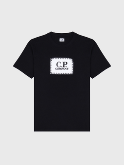 Футболка C.P. Company 30/1 Jersey Label Logo Black