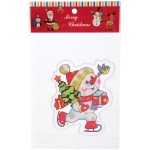 Наклейка на стекло «Снеговик на коньках» 15*20 см