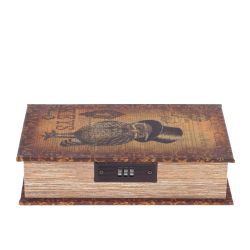 GAEM Шкатулка-книга с кодовым замком, L18 W7 H27 см