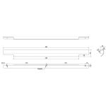 Ручка-профиль накладная L.596мм, отделка черный бархат (матовый)
