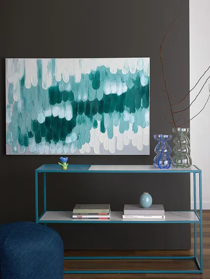 Панно декоративное с ручной росписью by feel, 120х80 см, индиго