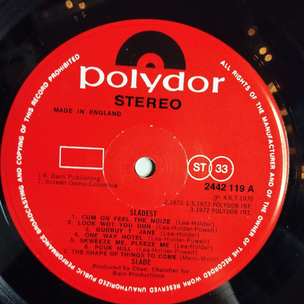 Винтажная виниловая пластинка LP Slade Sladest (UK 1973) Coz I Luv You