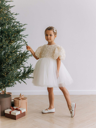 Платье "Flowers", Молоко