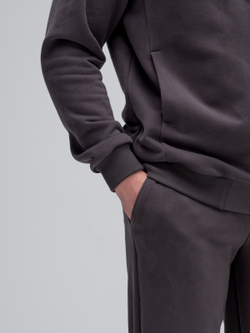 Костюм мужской спортивный на молнии (без начеса). Графит