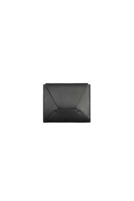 ZARA КОЖАНЫЙ КОШЕЛЕК С КРЫШКОЙ, ЧЕРНЫЙ