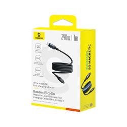 Интерфейсный кабель Baseus PicoGo Magnetic USB-C to USB-C 240W Black (P10376800121-00)