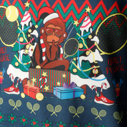 Мужская кофта теннисная Quiet Please Ugly Christmas Sweatshirt Men - Dark Blue, Multicoloured