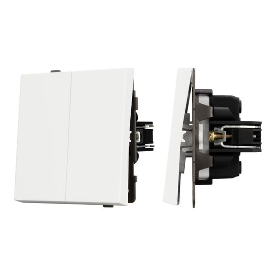 Механизм выключателя двухклавишный проходной SWT-TENDO-MKP2-SFPL-WH (230V, 10A) Arlight 054556