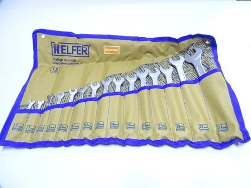 Набор ключей комб. 15 предм. /рожк.-накидн./ в сумке (Helfer)