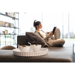 Поднос сервировочный Tiffany, Ø35,6 см, серо-бежевый