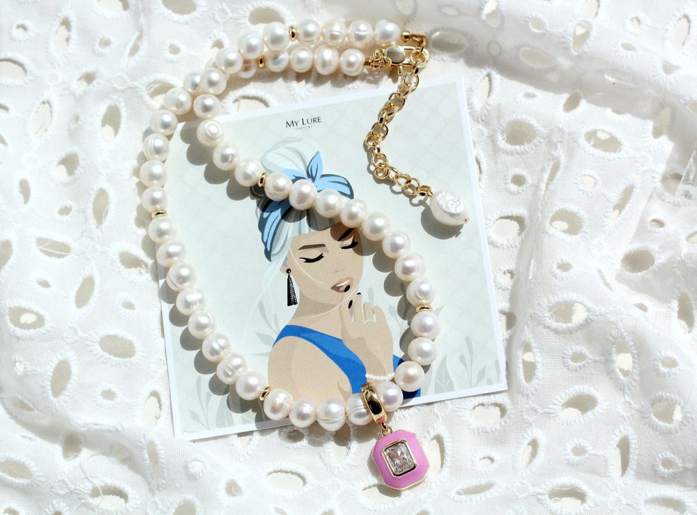 Жемчужное колье со съемной подвеской