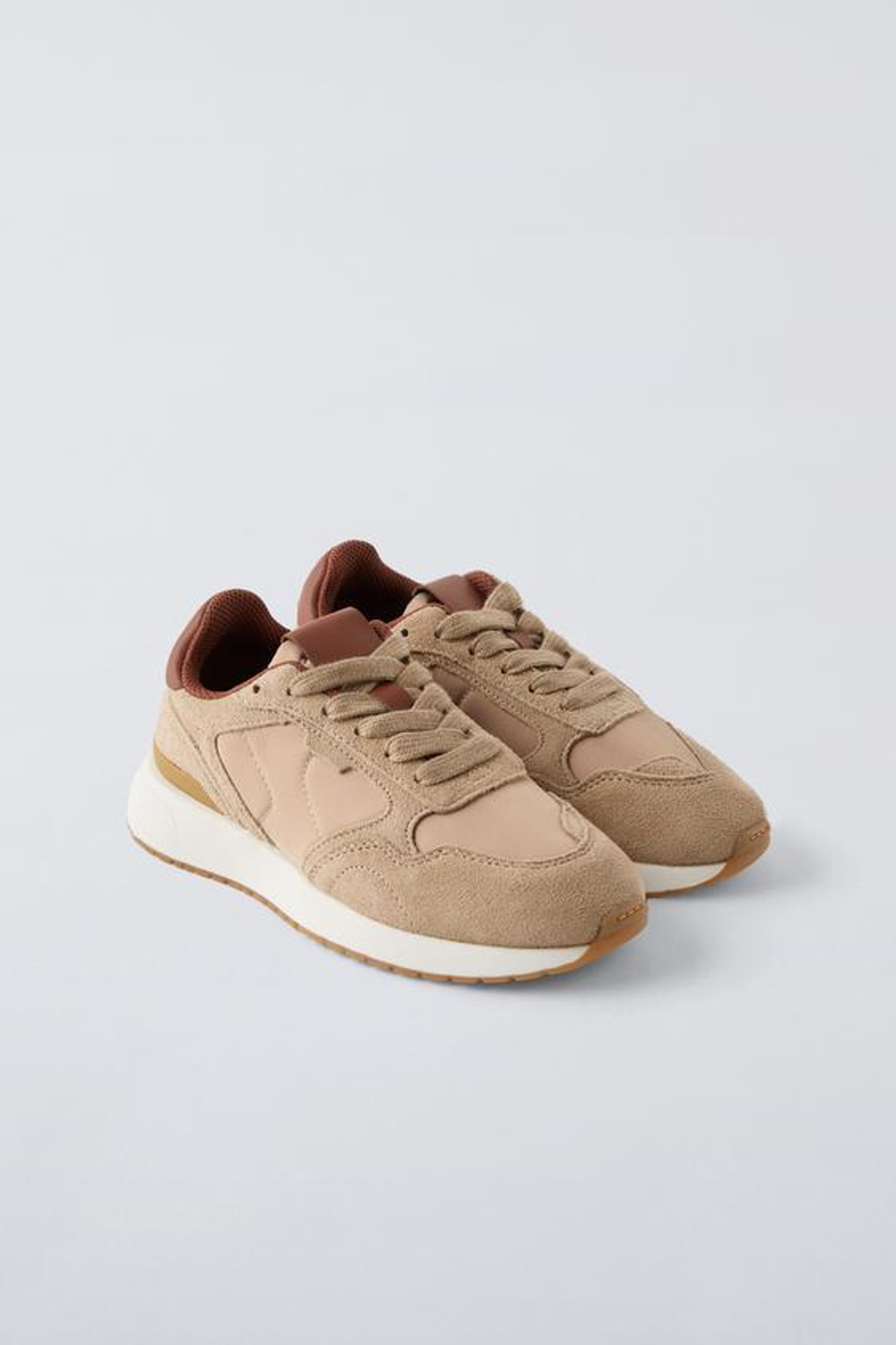 ZARA КРОССОВКИ В ПОВСЕДНЕВНОМ СТИЛЕ, КОРИЧНЕВЫЙ