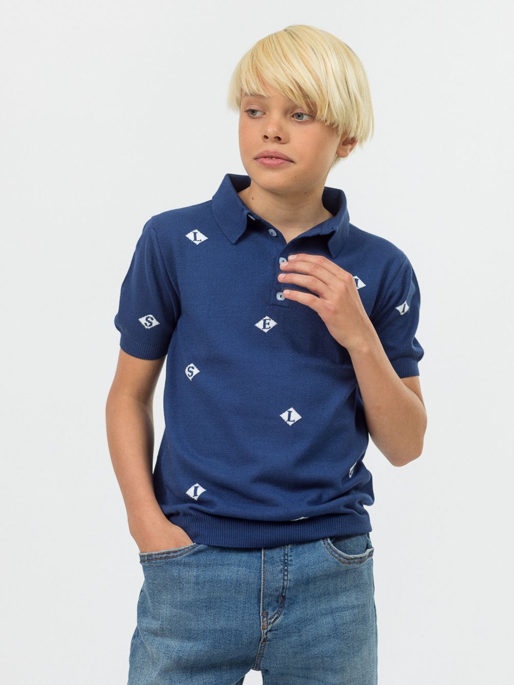 Поло для мальчика с коротким рукавом AT1084 сапфировый