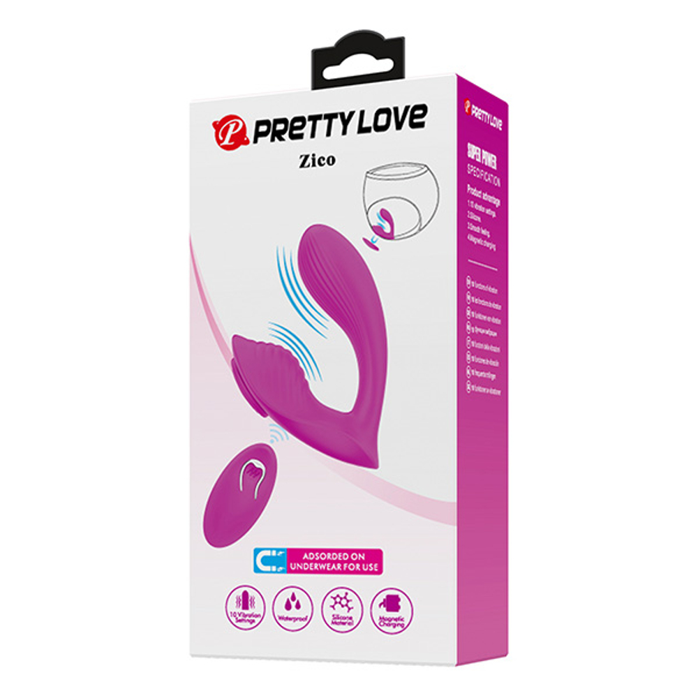 Лиловый вибратор 11см в трусики с пультом ДУ Pretty Love Zico BW-022101W