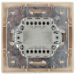 1-106-03 Intro Выключатель тройной, 10А-250В, IP20, СУ, Plano, алюминий