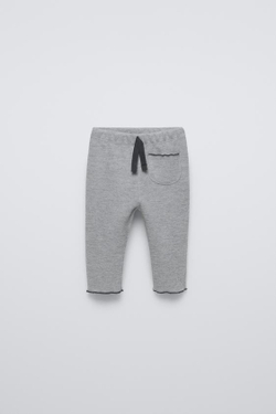 ZARA ЛЕГИНСЫ SOFT TOUCH С КАРМАНОМ, СЕРЫЙ С МЕЛАНЖЕВЫМ ЭФФЕКТОМ