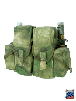 Подсумок SSO 4АК-2РГ-2РСП MOLLE с кнопкой, липучкой и утяжками. A-Tacs FG
