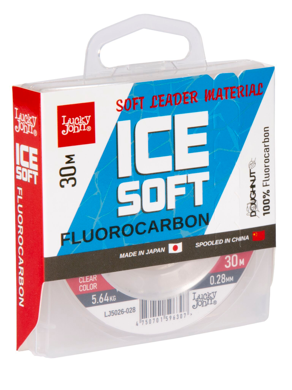 Леска монофильная зимняя Lucky John Ice Soft Fluorocarbon 30 м, 0.28 мм