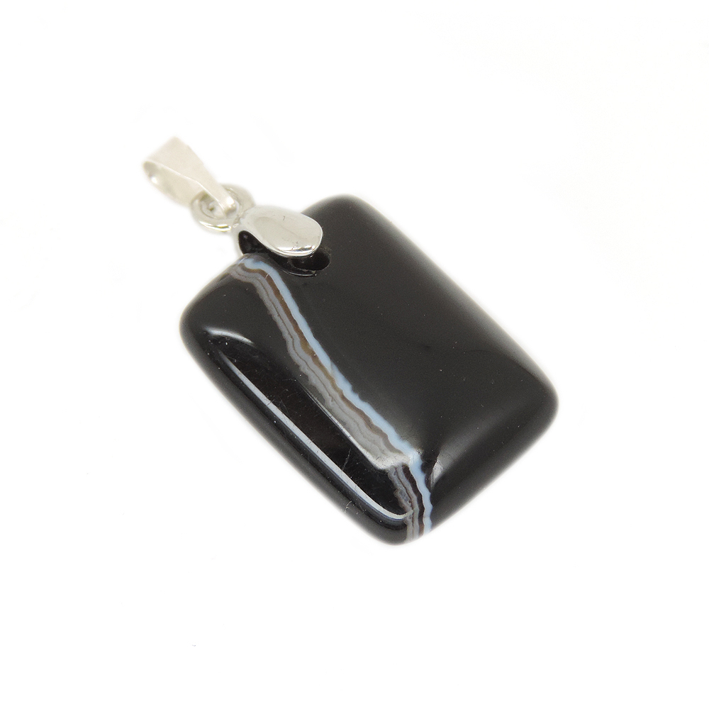 Кулон "Багетик" агат черный асс.