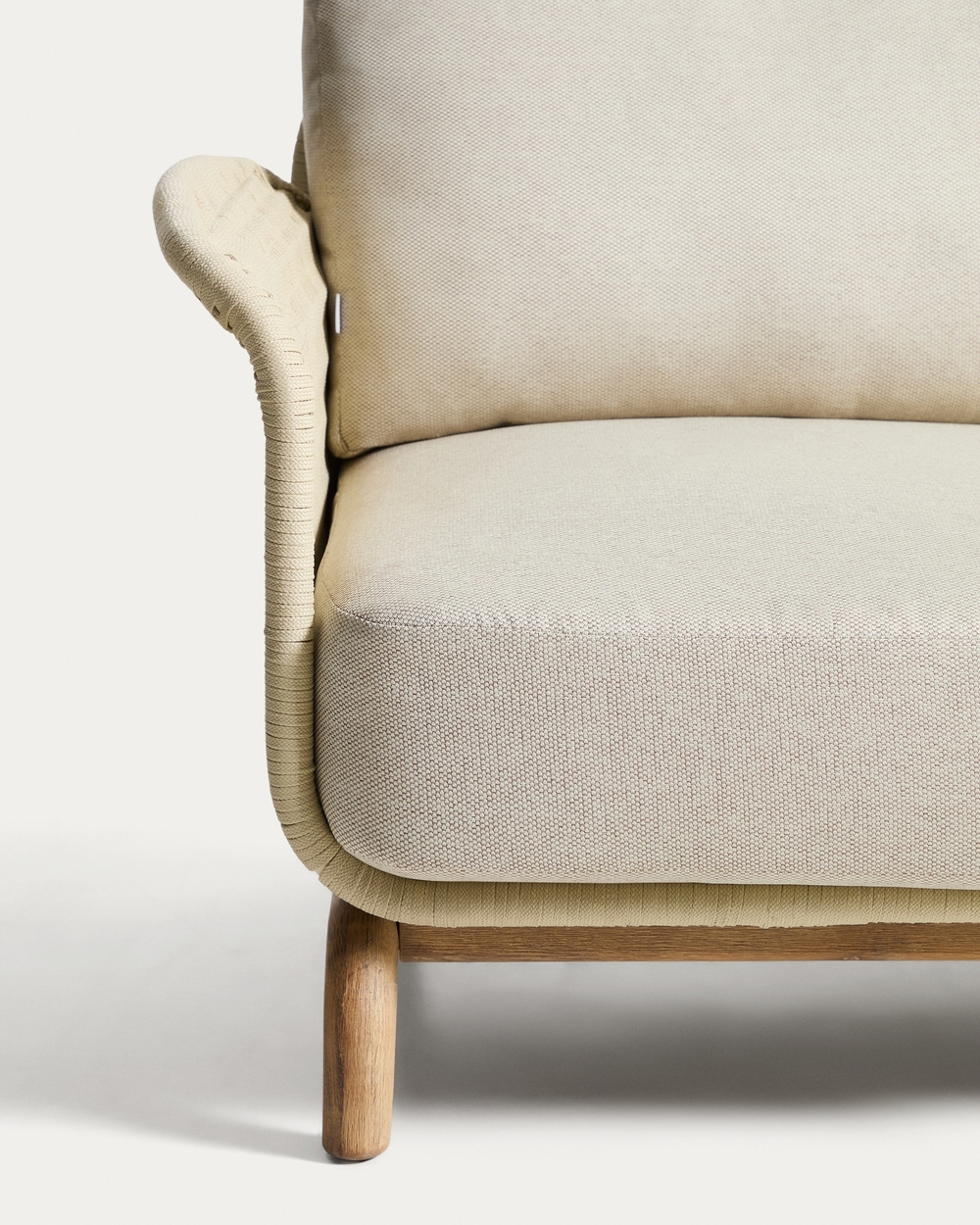 Уличный диван Alipa из акации и веревки цвета экрю 235 см