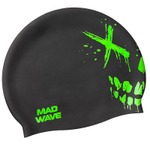 Шапочка для плавания силиконовая Mad Wave Crazy Scull