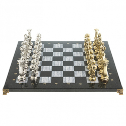Шахматы из металла  Шахматы "Атлас" доска 44х44 см из мрамора фигуры металлические  G 122594