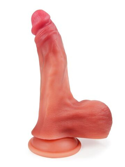 Телесный вибратор-реалистик с пультом ДУ - 23 см. (Цвет: телесный)