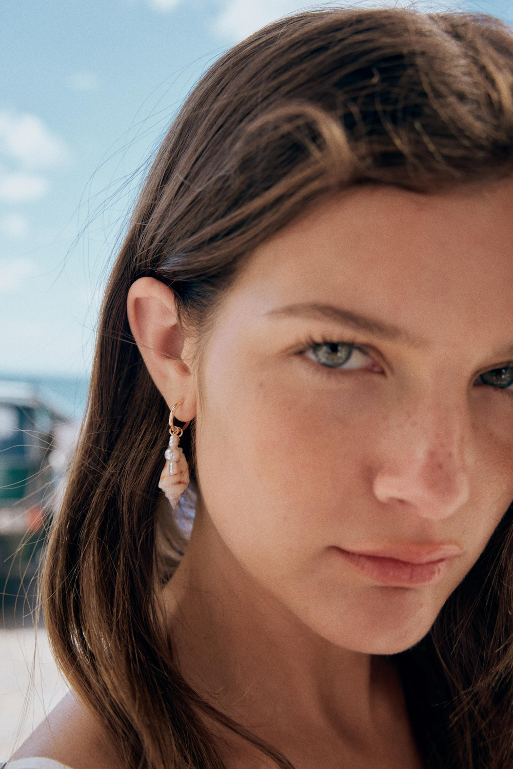 ZARA НАБОР СЕРЕГ-КОЛЕЦ С РАКОВИНАМИ, ЗОЛОТИСТЫЙ