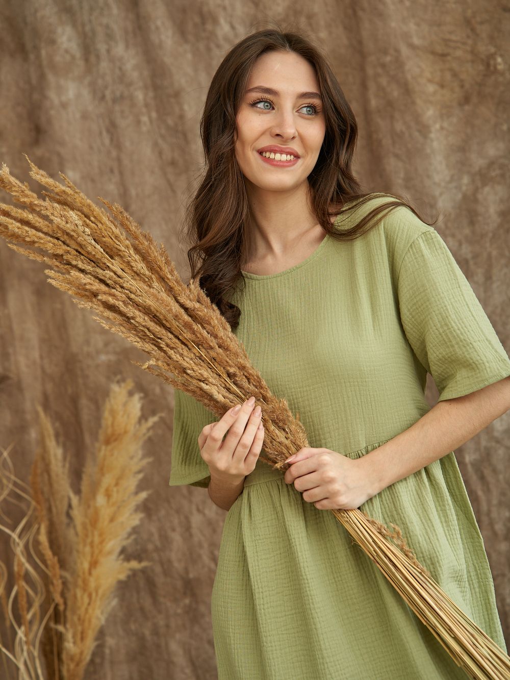 Платье муслиновое "Шалфей" женское