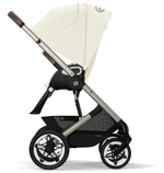 Коляска Cybex Talos S Lux TPE complete Aton B2 Steel Grey Base One 4 в 1 Seashell Beige с дождевиками