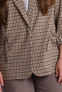Жакет женский 3881зпа, бежевая клетка #412БКл043881зпа