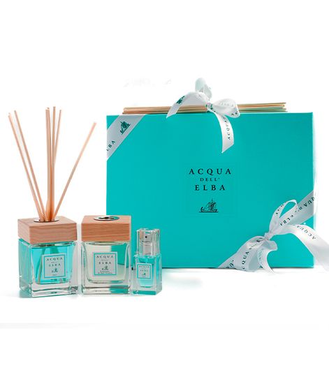 Подарочный набор Mare диффузор 100мл, Limonaia диффузор 100мл и Mare спрей для дома 15мл, Acqua dell’Elba