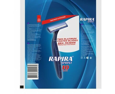 RAPIRA Станок одноразовый Sprint, мужской, 2 лезвия, 10 шт/уп