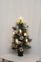 Настольная оптоволоконная елка Сказочная 90 см., леска+пвх, контроллер (Т2121-90)