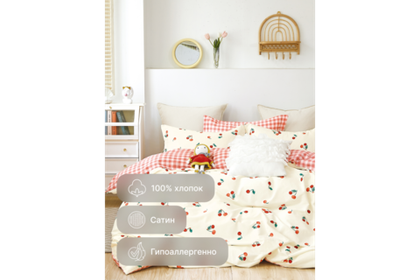 Постельное белье GoodNight Сатин Делюкс Кидс В055 с компаньоном 1,5 сп. (с нав. 50х70)