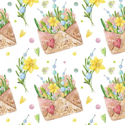 Милые весенние цветы в конверте