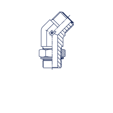 Штуцер FMH45 D10 ORFS 11/16 - BSP 1/4
